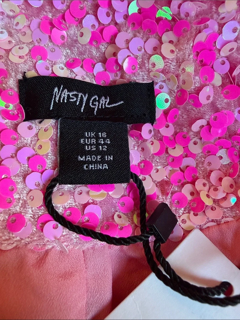 NWT Nasty Gal Premium Velvet Sequin Cropped Blazer and Skirt Set Size US 12